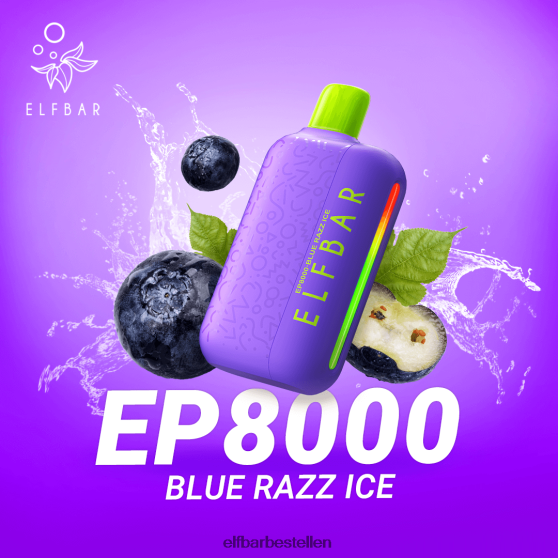 ELFBAR- 4PZ460367 blauw razz-ijs wegwerpvape nieuwe ep8000 trekjes elf bar ohne nikotin bestellen