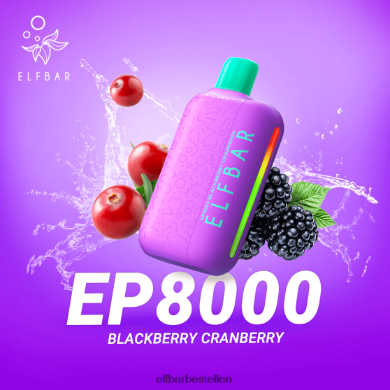 ELFBAR- 4PZ460369 bramen cranberry wegwerpvape nieuwe ep8000 trekjes elf bar nederland