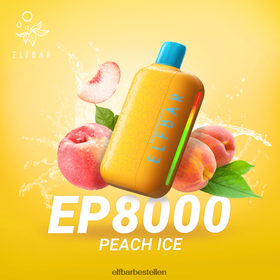 ELFBAR- 4PZ460371 perzik ijs wegwerpvape nieuwe ep8000 trekjes elf bar bestellen nederland