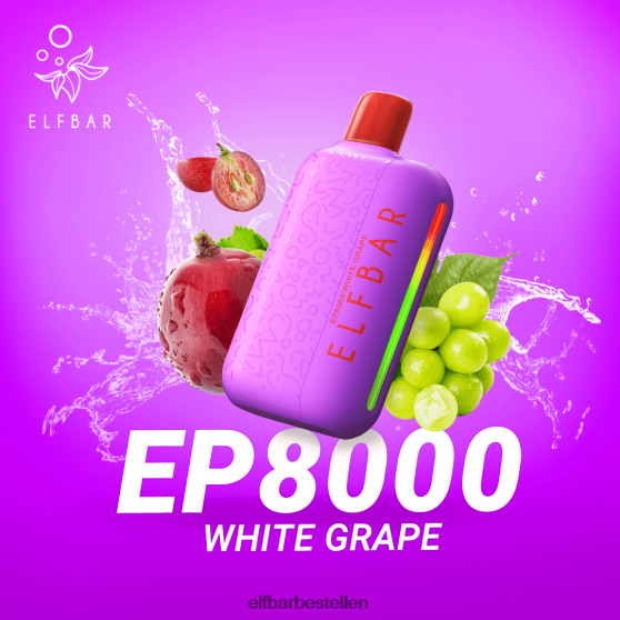 ELFBAR- 4PZ460375 witte druif wegwerpvape nieuwe ep8000 trekjes elfbar bestellen mit nikotin