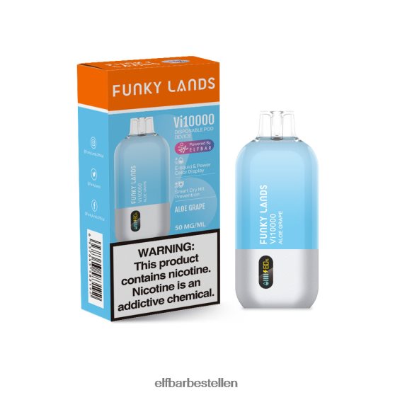 ELFBAR- 4PZ460451 aloë druif funky landt de beste smaak wegwerpvape vi10000 druivenserie elf bar bestellen