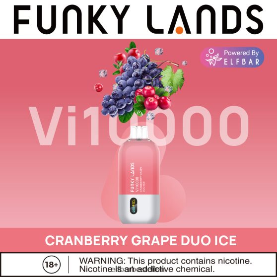 ELFBAR- 4PZ460458 cranberry druif duo ijs funky landt de beste smaak wegwerpvape vi10000 ijskoude serie elfbar 650 bestellen