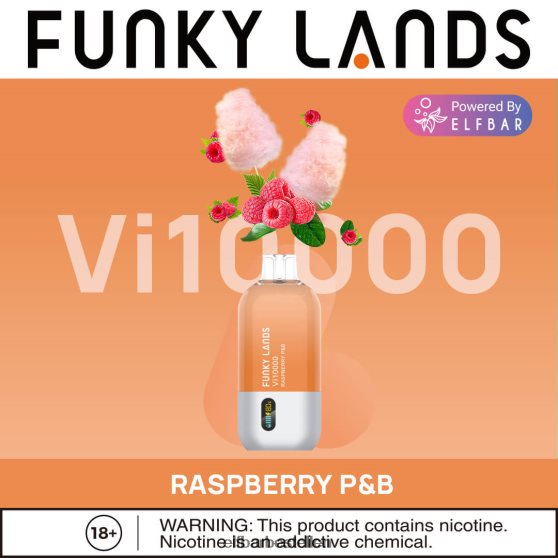 ELFBAR- 4PZ460469 frambozen p&b funky lands wegwerpvape vi10000 trekjes elf bar bestellen