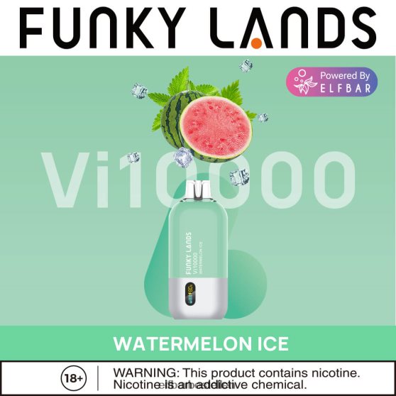 ELFBAR- 4PZ460470 watermeloen ijs funky lands wegwerpvape vi10000 trekjes elf bar bestellen nederland